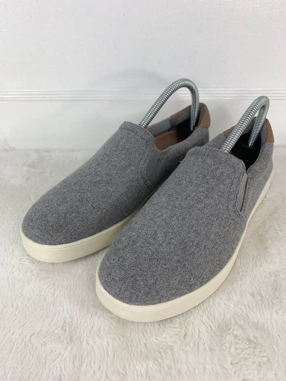 Dr Scholl's Shoes Womens 8.5 M Madison Casual Slip On Loafer Grey Fabric Flats